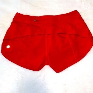 Lululemon Speed Up 2.5 Carnation Red Size 4. Gently used
